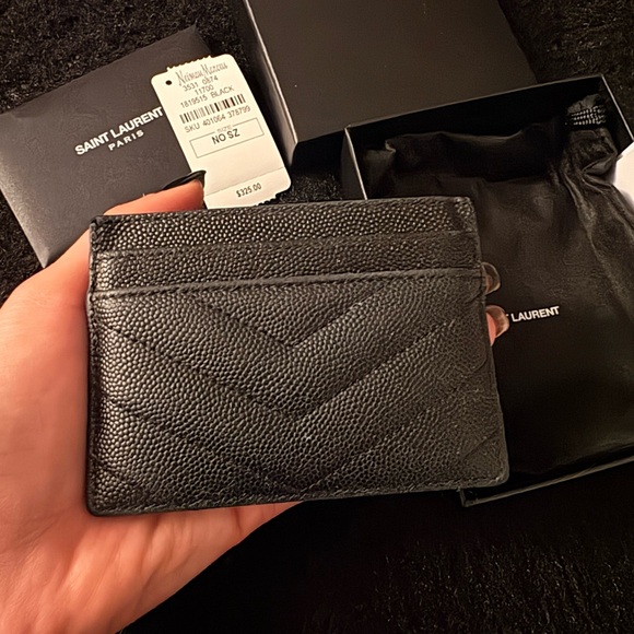 Saint Laurent Textured Black Card Holder - Picture 4 of 7